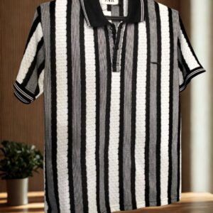 Premium Zara-Style Vertical Striped Polo T-Shirts for Men – Classic & Trendy Summer Wear