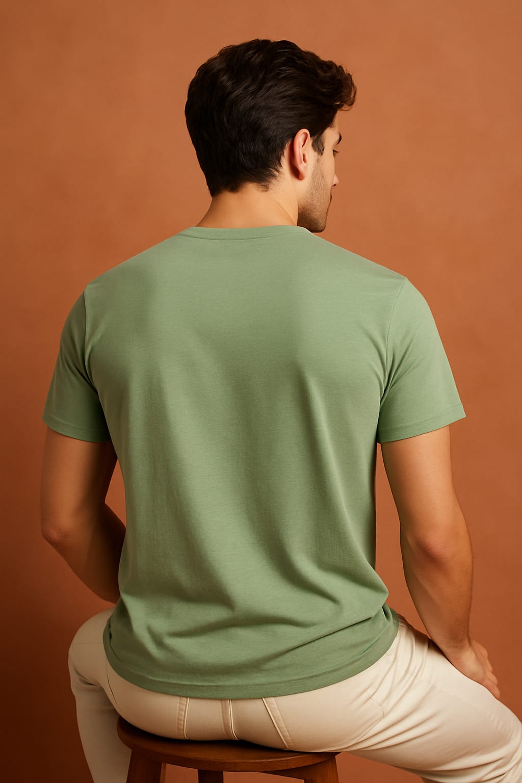 Men's Sage Green Cotton Lycra Graphic T-Shirt – Comfort Fit | SangwanTees