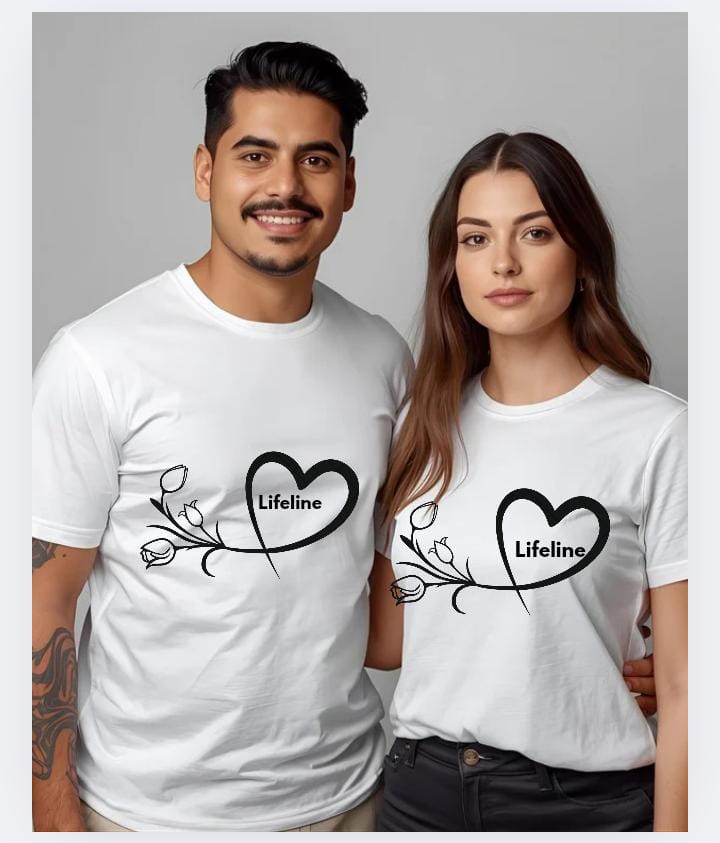 Premium Polyester Couple T-Shirts – Custom Printed Designs for Husband & Wife | SangwanTees - Image 3